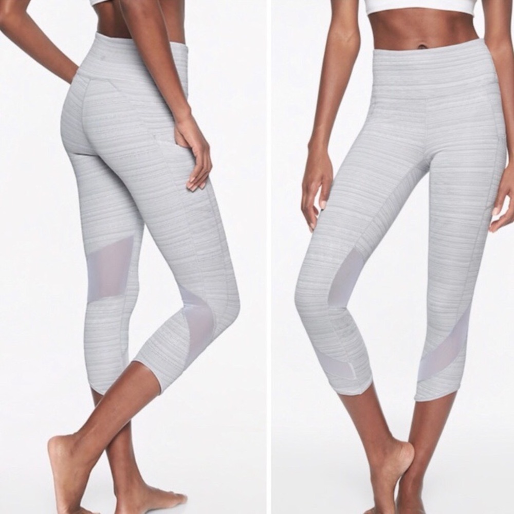 Athleta High Rise Jacquard Mesh Chat to Town Capri